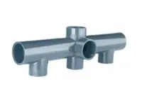 PVC Verteilerrohr mit Klebemuffe &Oslash;63