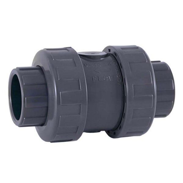PVC R&uuml;ckschlagventil (federbelastet) mit Klebemuffe 63 mm
