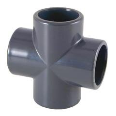 PVC Kreutzst&uuml;ck mit Klebemuffe &Oslash; 63