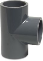 PVC T-Stück 90° 63 mm mit Klebemuffe