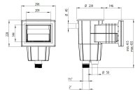 AstralPool Skimmer 15L PP Mündung Standard Deckel Quadratisch