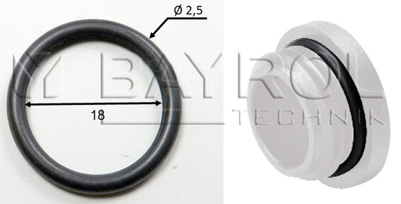 O-Ring 18 x 2,5 mm, Viton f. Verschluss-Schraube PG13,5